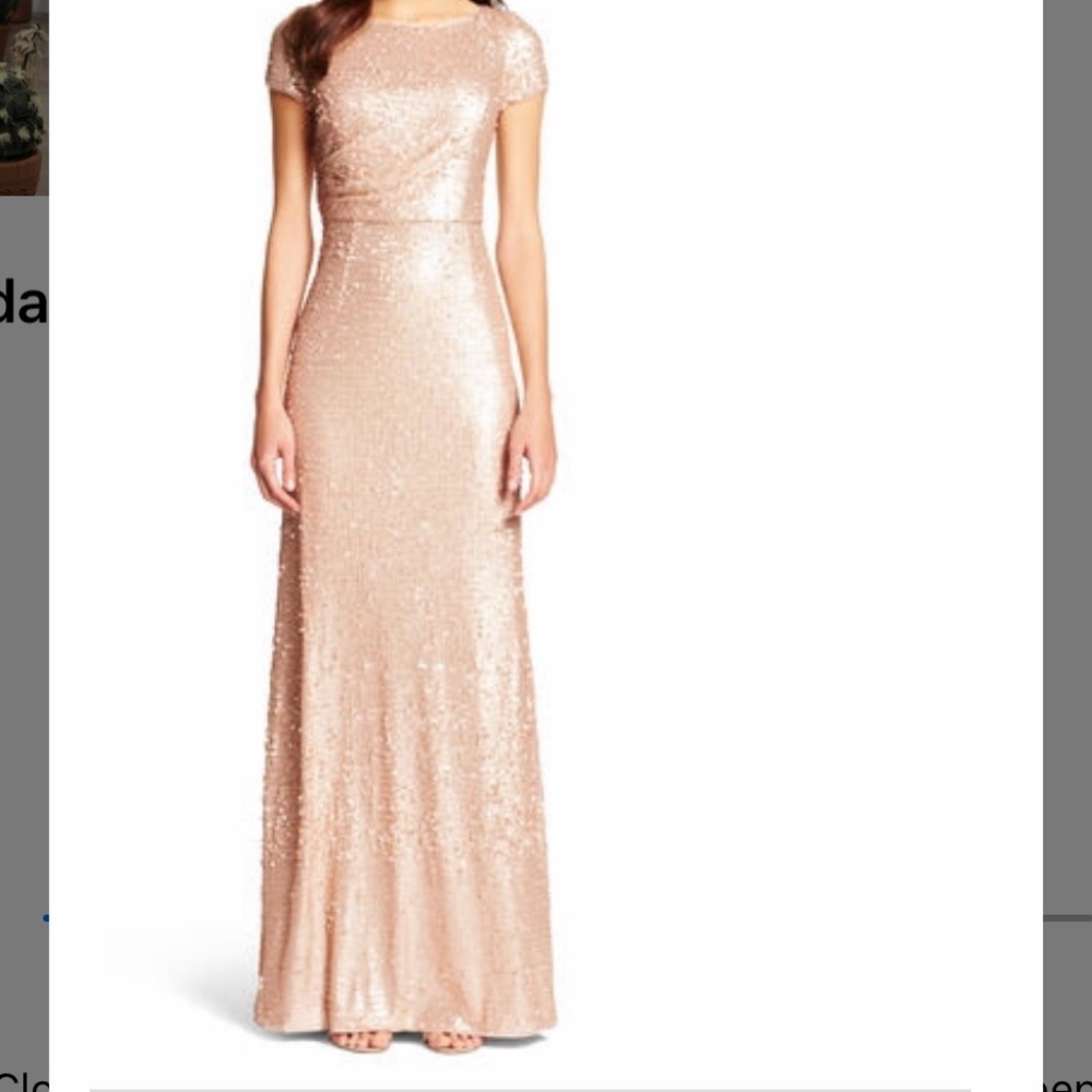 Adrianna Papell Gold Sequin Dress